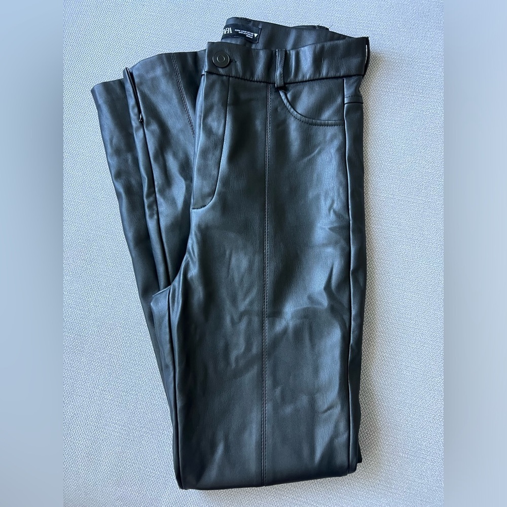 ZARA Faux Leather High Rise leggings